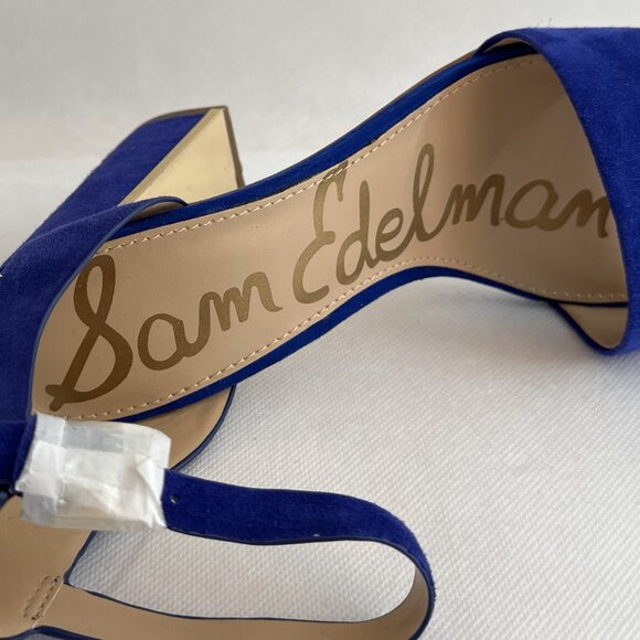 New In Box Sam Edelman Synthia Royal Blue Suede Sandals Size 8 - Picture 7 of 10